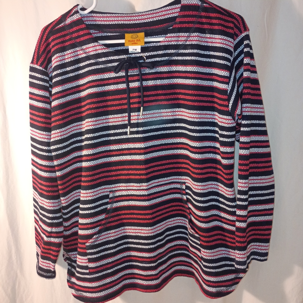 Ruby Rd. Red and Black Striped Top